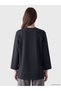 Lcw Modest Navy Blue Soft Touch Oversize Women's Sweatshirt Tunic - 4