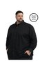 Black Long Sleeve Plus Size Men's Shirt - 2