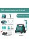 Echozone Retractable Hose Reel, Wall Mounted/Portable Garden Hose Reel with High Pressure Water Gun Spray Nozzle, Heavy Duty for Garden Watering, Car Washing, Lawn Care (Blue,30M/100FT) - 3