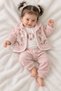 Baby Girl Set Floral Patterned Cardigan Bodysuit Trousers 3-Piece Set Premium Set 3 6 9 12 Months - 4