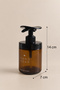 Soap Dispenser Set with Wooden Stand - Amber Glass Soap Dispenser Set with Wrist Press - Liquid Soap and Dishwashing Detergent Dispenser - 5