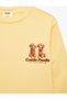 Dog Printed Long Sleeve Crew Neck Ruched Sweatshirt - 5