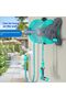 Echozone Retractable Hose Reel, Wall Mounted/Portable Garden Hose Reel with High Pressure Water Gun Spray Nozzle, Heavy Duty for Garden Watering, Car Washing, Lawn Care (Blue,30M/100FT) - 7