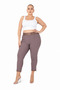 Plus Size Shaping / Sculpting High Waist Belt and Leg Stone Detailed Skinny Leg Women's Trousers