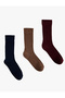 Cotton Ribbed 3-Piece Sock Set - 2