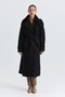 Velvet Collar Double Button Trench Coat - 2