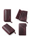 100% Genuine Leather Women's Multi-Compartment Zippered Hand Portfolio and Wallet - 3