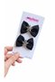 Black Mini Star Linen Glitter Starry Bow Metal Clip Buckle