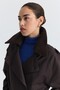 Velvet Collar Double Button Trench Coat - 6