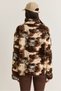 Women's Brown-Cream Patterned Stand Collar Pocket Detailed Ribbed Zippered Fleece Sweatshirt 4219 60286646 - 8