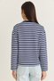 Women's Navy Blue-Ecru Striped Digital Print Detailed Oversize Sweatshirt 925 60286558 - 7