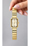 23 mm Mini Yellow Rectangular Case, Full Steel (Case-Strap) 5 Atm Pool Sea Use, Women's Wristwatch Bracelet - 2