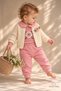 Baby Girl Set Floral Patterned Knitwear Cardigan Body Pants 3-Piece Set Premium Set 3 6 9 12 Months - 2