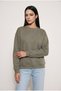 Women's Black Crew Neck Basic Diagonal Textured Sweatshirt - 3