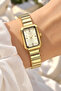 23 mm Mini Yellow Rectangular Case, Full Steel (Case-Strap) 5 Atm Pool Sea Use, Women's Wristwatch Bracelet