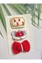 Kırmızılım Love Set Baby Shower Baby Gift Hairless Baby Hairpin 3-Piece Baby Mevlüt Gift Handmade Knitted Organic Baby Hair Accessories - 3