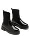 Women's Black Short Ankle Chelsea Boots Flexible Knitwear Comfortable Sole Boots
