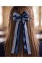 Back to School Collection - Large Gingham Bow Automatic Hair Clip - 2