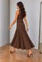 Bitter Brown Linen A-Line Skirt and Vest Siena Set - 3