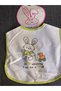Pink Towel Baby Bib - Cute Cat Pattern (Outlet / Warehouse Outlet - Slightly Stained) - 2