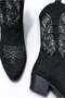 Women's Black Western Printed Thick Heeled Cowboy Boots Sara - 6