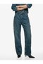 Cotton Stitched Detailed Regular Waist Carpenter Denim Trousers with Pockets - 3
