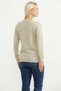 Zero Collar Knitted Cotton Sweater - Beige - 5
