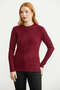 Motifli Comfortable Fit Knitwear Sweater - Burgundy - 4