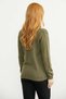 V-Neck Hair Knit Cotton Sweater - Green - 5