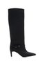 Women's Suede Pointed Toe Thin Heeled Foldable Boots - 6