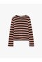 Slim Fit Crew Neck Long Sleeve Striped T-Shirt