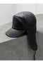 Men's Winter Vegan Leather Hat with Earflaps and Fur - 4