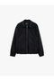 Regular Fit Long Sleeve Pocketed Shirt Collar Zippered Corduroy Jacket