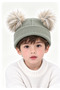 Baby Kids Double Pompom Beanie Unisex Winter Warm Hat 0-4 Years Old
