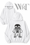 Undertale Game 5 Back Printed Zippered Hooded White Cardigan (2 Yarns)