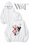 Berserk Guts Back Printed Zippered Hooded White Cardigan (2 Yarns)