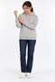 Soft Puff Fabric Women's Stone Color Sweatshirt with Side Pockets - 5