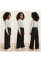 Girl's Winter 3-Strand Ribbed School and Sports Sweatpants Palazzo Trousers - 2