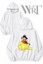 Dragon Ball Nimbus Cloud Back Printed Zippered Hooded White Cardigan (2 Yarn)