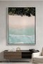 Aerial Turquoise Ocean Nature Wall Art | Portrait Framed Canvas Print | Luxury Modern Botanical Decor for Living Room