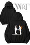 Pink Floyd Were Here Back Printed Zippered Hooded Black Cardigan (2 Yarns)