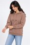 Women's Brown Hooded 3 Thread Kangaroo Pocket Sweatshirt - 3