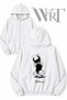 Hollow Knight 2 Back Printed Zippered Hooded White Cardigan (2 Yarn)