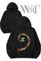 Mathematics Pi 3 Back Printed Zippered Hooded Black Cardigan (2 Yarns)