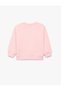Cotton Crew Neck Long Sleeve Sweatshirt with Ribbon Bow - 2