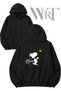 Tennis 7 Back Printed Zippered Hooded Black Cardigan (2 Yarns)
