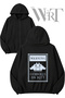 Warning Cerberus Back Printed Zippered Hooded Black Cardigan (2 Yarns)