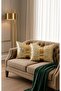 Set of 2 Decorative Leopard Patterned Throw Pillow Covers – Gold Detailed