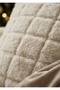 Set of 4 Soft Rabbit Hair Fur Quilted Throw Pillow Covers - Velvet Luxury Sofa Cushion Cover on the Backside 45X45 - 2