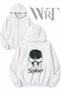 Slipknot Rock Music 11 Back Printed Zippered Hooded White Cardigan (2 Yarn)